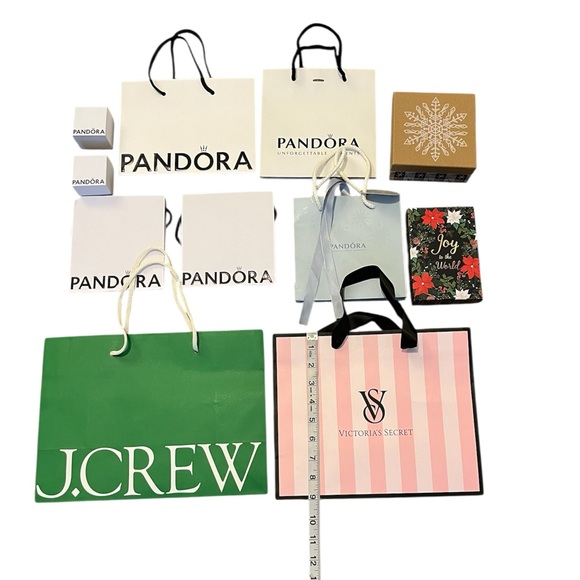 Pandora, Victoria Secret, J Crew Shopping Bag Lot Gift Set - Picture 2 of 3